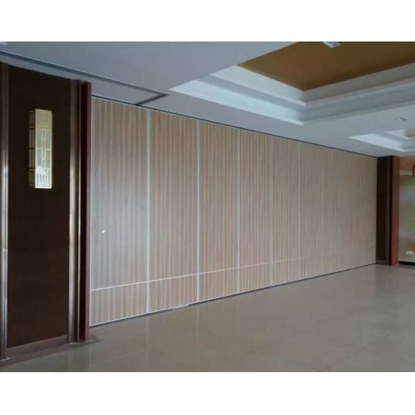 Hotel Acoustic Room Dividers / Wooden Sliding Wall Partitions Folding Parking System