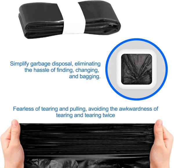 Self Seal Trash Can Automatic Bag Biodegradable Black Polythene Bags For Dustbin