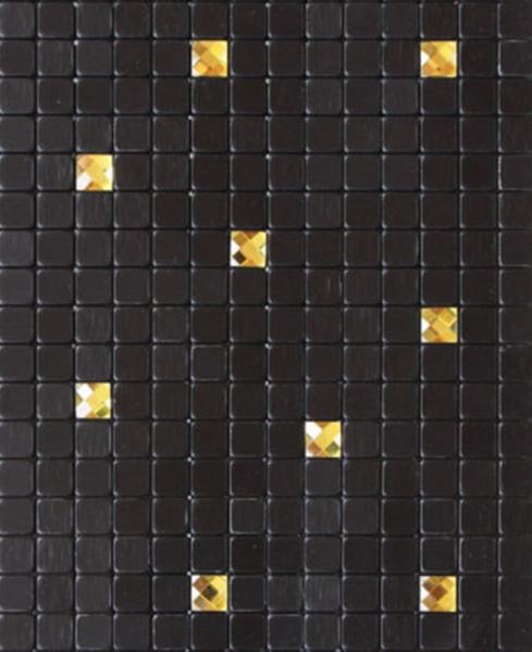Waterproof Black Self Adhesive Mosaic Wall Tiles , Peel And Stick Metal Tile Backsplash