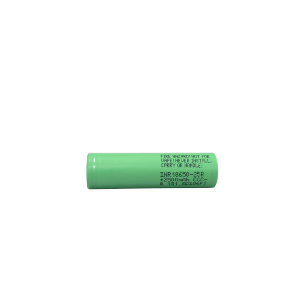 INR18650-25R 18650 Cylindrical Cells 3.7V 2500mAh Lithium-Ion Cell 250 Cycle Life
