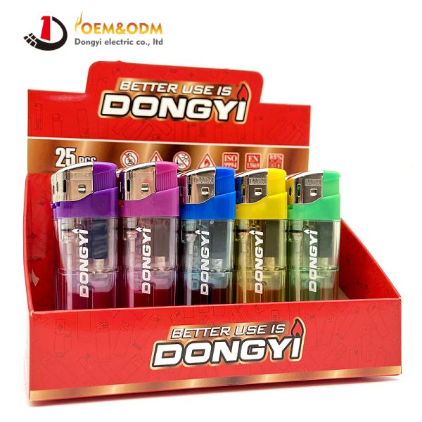Dongyi 2025 OEM 81mm Disposable Plastic Electronic Lighters Cigar Smoking Electric Custom Logo Gas Cigarette Lighter