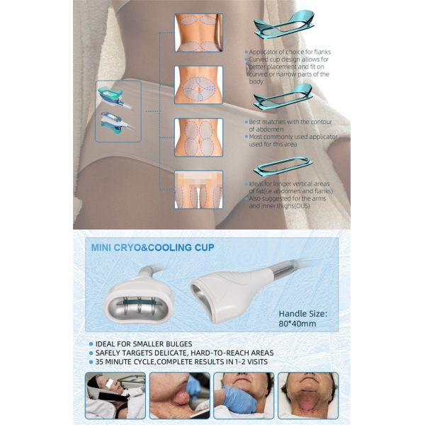 Портативное тело 650nm Cryolipolysis уменьшая машину жирную замерзающ 6 In1