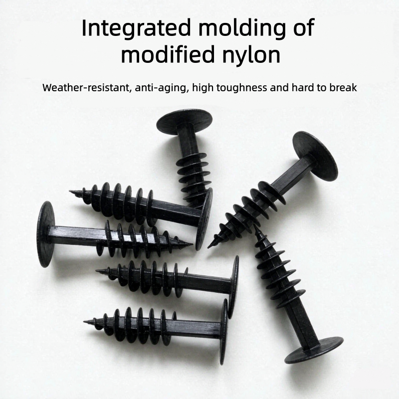 Custom Multi-Specification Spiral Thermal Insulation Anchor, Black Integrally Formed Fastener For Thermal Insulation Boards
