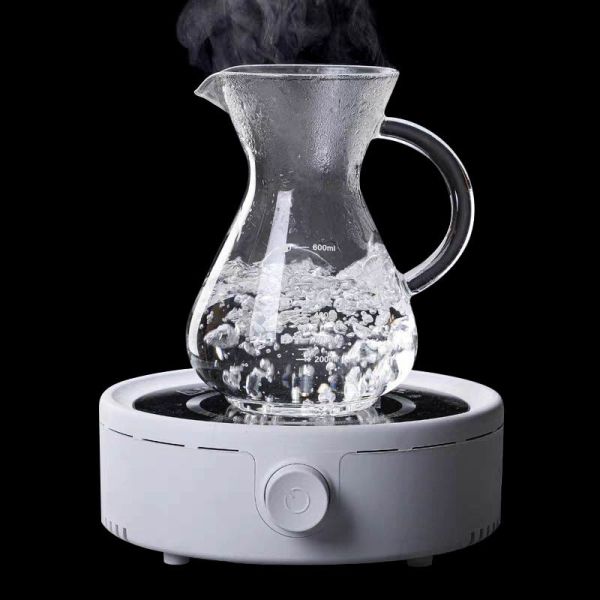 B2B Custom 400ml Glass Pour Over Coffee Brewer|Stainless Steel Filter&Wood Sleeve|Camping Brewing Pot