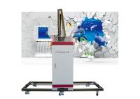 Máquina vertical dobro 9600dpi da pintura de parede da cabeça CMYKW dobrável
