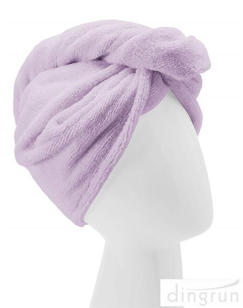 Custom Wholesale Fast Dry Absorbent Wrapped Twist Microfiber Hair Turban Towel with Buttons