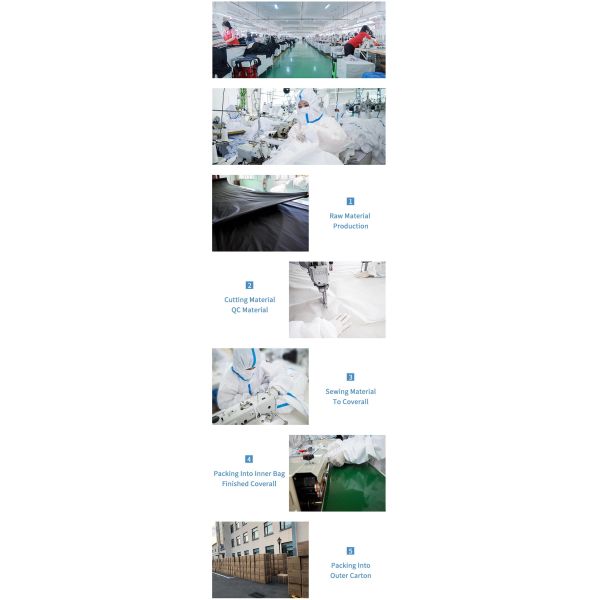 Full Body PPE 60GSM Disposable Protective Clothing with Zipper