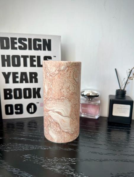 PinkShell Stone Flower Vase High Durability Luxury Style Handcrafted