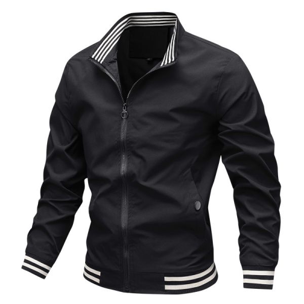 Polyester Windbreaker Jacket for Men XMAMLON Custom Full Zip Up Training Light Weight