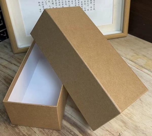Luxury White Brown Kraft Gift Box Rectangle Rigid Box For Coffee Cups Or Umbrellas