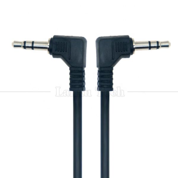 90 degrés angle droit mâle à mâle 3 pôles TRS 3,5 mm câble d'extension audio jack