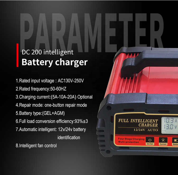 65W 12V 24V 5A 10A 20A DC AGM Sealed Lead Acid Battery Charger For Cars