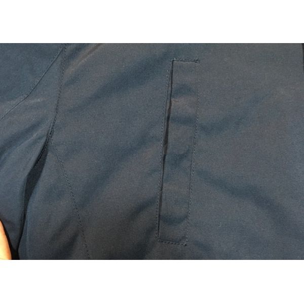 Winter Padded Mens Medium Trench Coat Navy Blue Hood And Zip Through Outwear