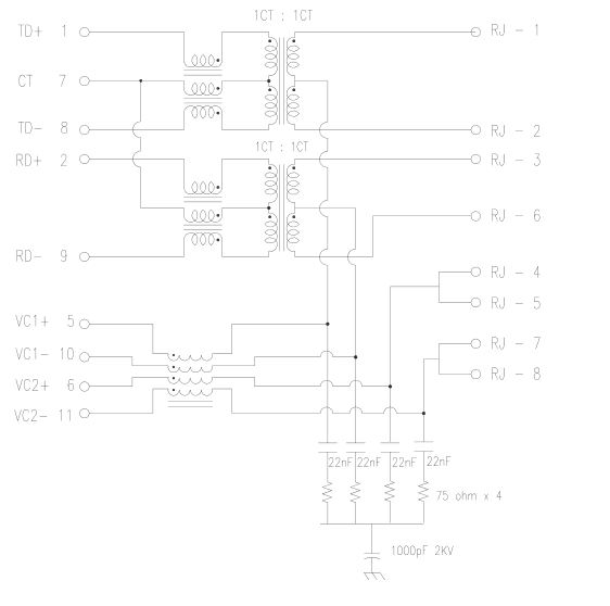 Порт Mag 10/100 Poe Rj разъема RJMG1010200A0NR POE RJ45 одиночный, отсутствие СИД