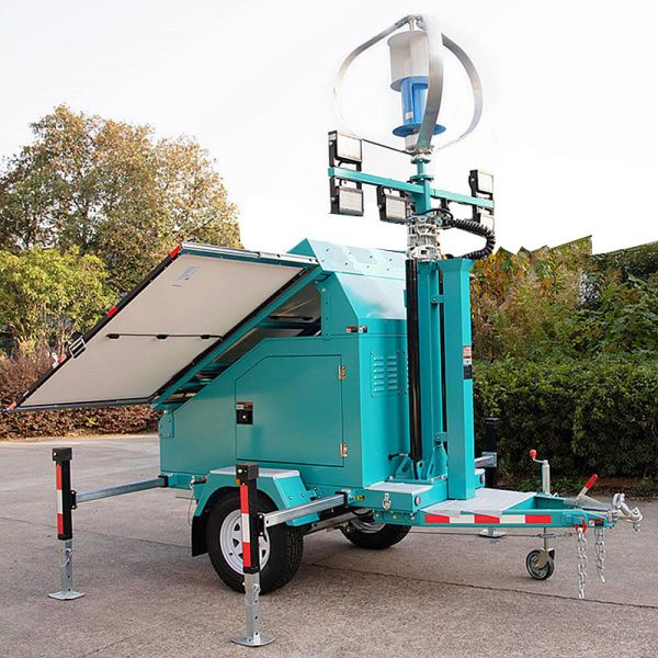 High Output Wide Area Solar Light Tower Mining Operation Solar Light Trailer  Mobile Solar Light Tower