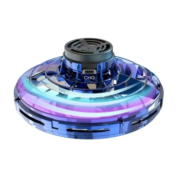 2023 New LED Hand Operated Mini UFO Drones Spinning Top Rotate Fidget Flying Spinner for Kids