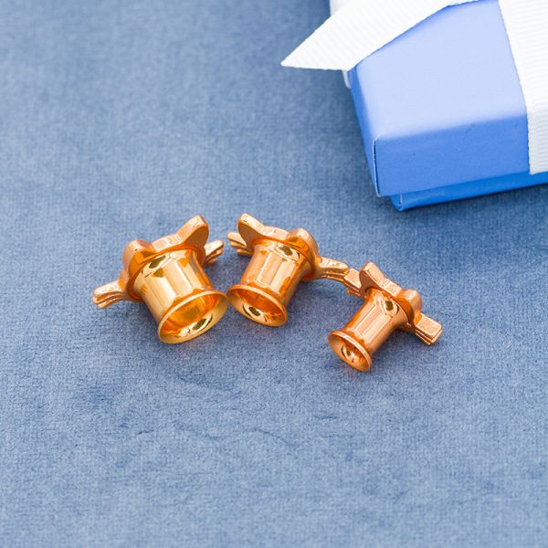 Cute Cat Style Piercing Tunnel Plug Earrings Rose Gold Plated 5mm