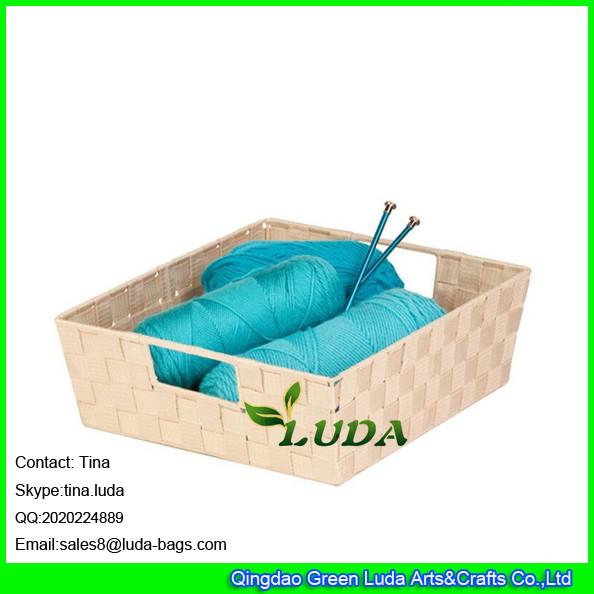 LDKZ-020 fashion home storage box pp yarn woven tray shelf with eyelets