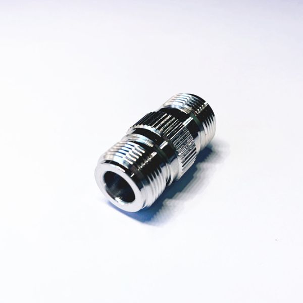 Brass Plated RF Adapter N Type Female to Female DC-6GHz Gold-Plated PTFE Insulator
