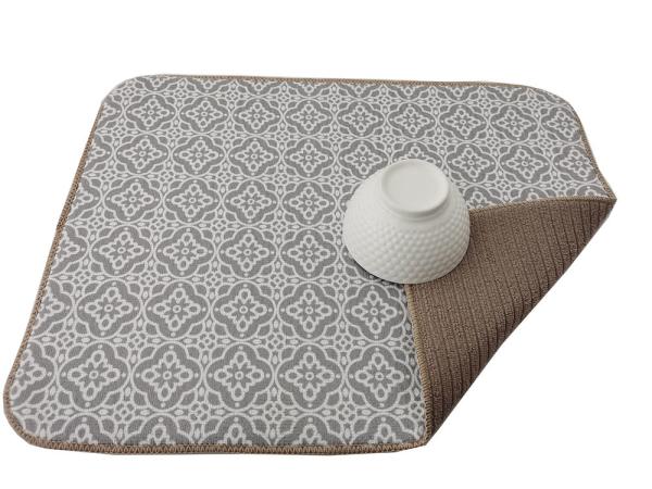 Prato 100% lavável do poliéster que seca Mat Absorbent Dish Drainer Mat
