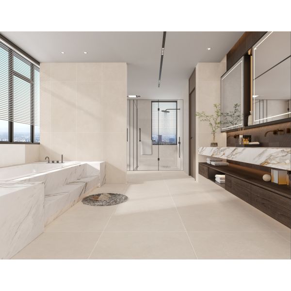 Moisture Proof Antique Floor Tiles 600*1200mm Surface Polished Beige Customize