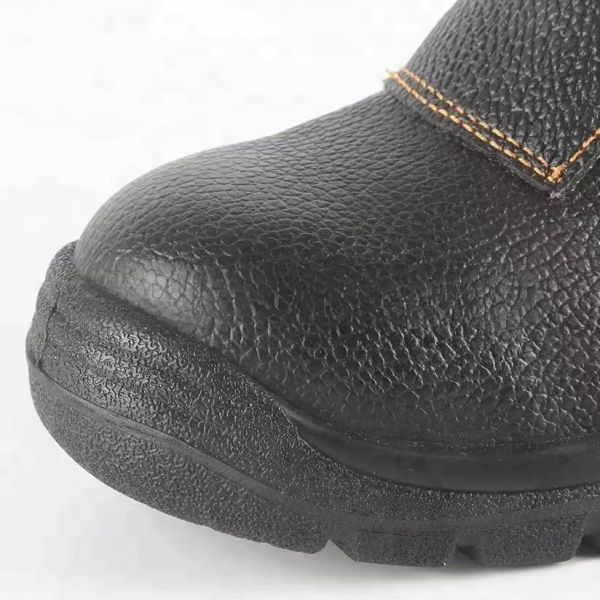 Steel Toe Welding Safety Shoes No Lace Mens Leather Work Boots Durable