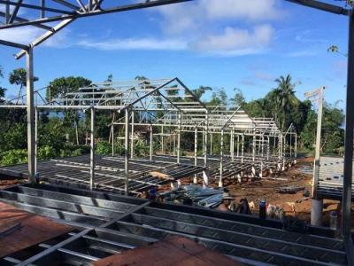 Two Story Light Steel Structure Villa Fire Resistant Asphalt Shingle / Metal Glazed Tile Roof