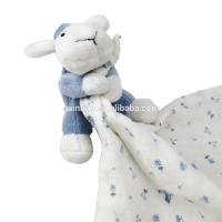 Produto de fabricação OEM de forma animal de pele-friendly gaze brinquedos infantis ovelhas bebê confortador recém-nascido
