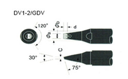 Length 159mm Apollo Soldering Iron Copper Tips DCS-30PC