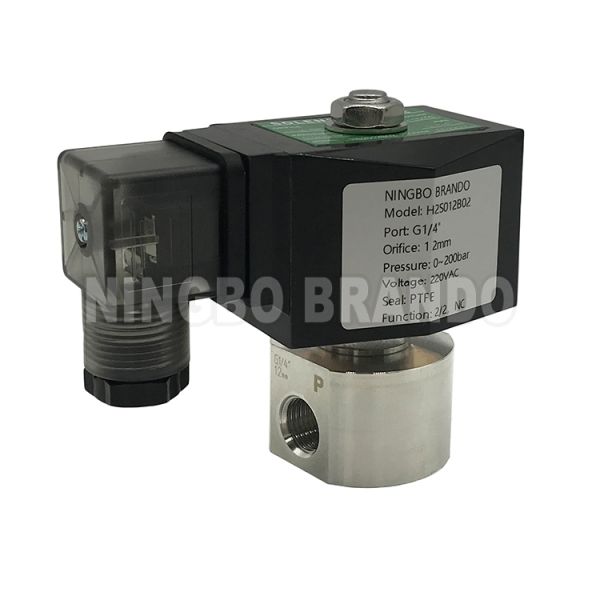 200 bar Water Air Gas High Pressure Solenoid Valve 1/4'' 3/8'' 12VDC 24VDC