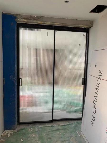 Portas de segurança de alumínio resistentes às intempéries, portas de vidro de grande porte
