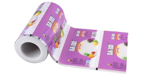 snack PE Food Material  film on roll custom printing logo snack packing roll film