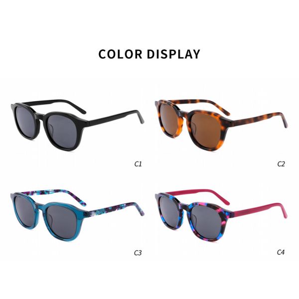 Винтажной круглой OEM предохранения от солнечных очков UV400 ацетата произведенный рукой