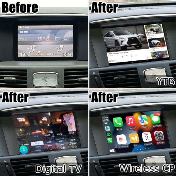 Infiniti Q70 M35 M35h M45 Nissan Fuga Android carplay обновление с несколькими пальцами