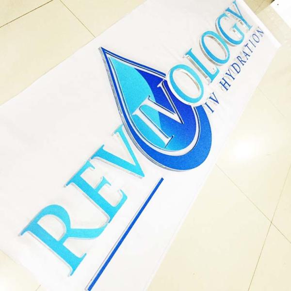 Logotipo de escritório interno 3D letreiro alfabeto acrílico de 2 mm com impressão UV