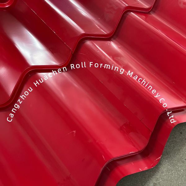 16 Stations Aluminum Roof Glazed Tile Roll Forming Machine with 1220mm Width and Chain Drive