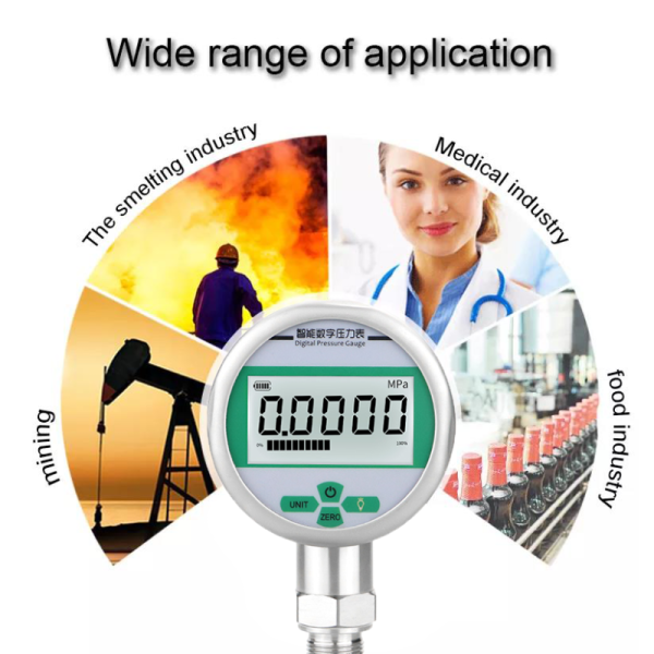 BSP Thread 80mm Digital Hydraulic Instrument Pressure Gauge for Measuring Low Pressure