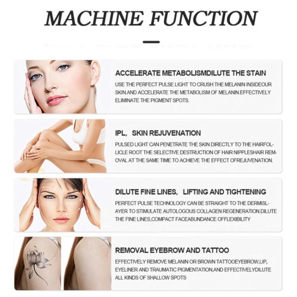 3in1 Ipl 808nm Diode Laser Machine Nd Yag Tattoo Removal Device