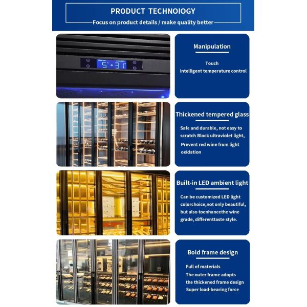 Customization Stainless Steel Wine Cabinet USB Power Source Intelligent Custom Wine Fridge Cabinet