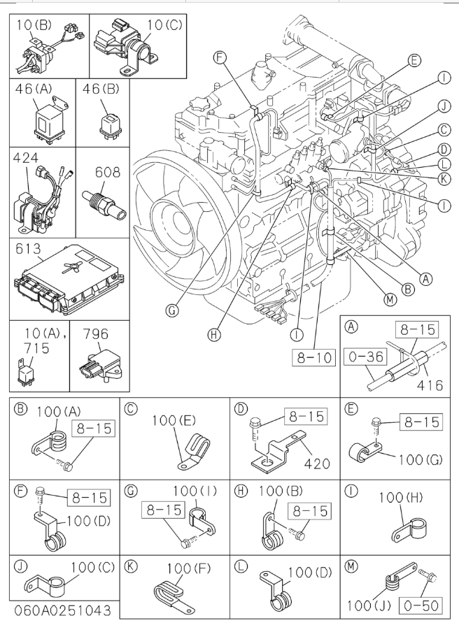 Части 4ХК1 8981260540 экскаватора блока управления запасные для ХИТАЧИ ЗС240-3 ЗС250Х-3 ЗС250К-3