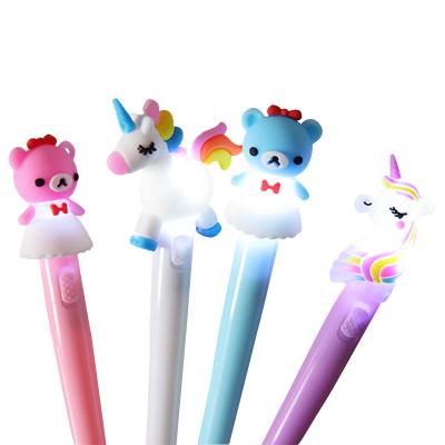 4pcs Set Sensível ao calor tinta apagável plástico gel Light Pen para Cartoon Bear