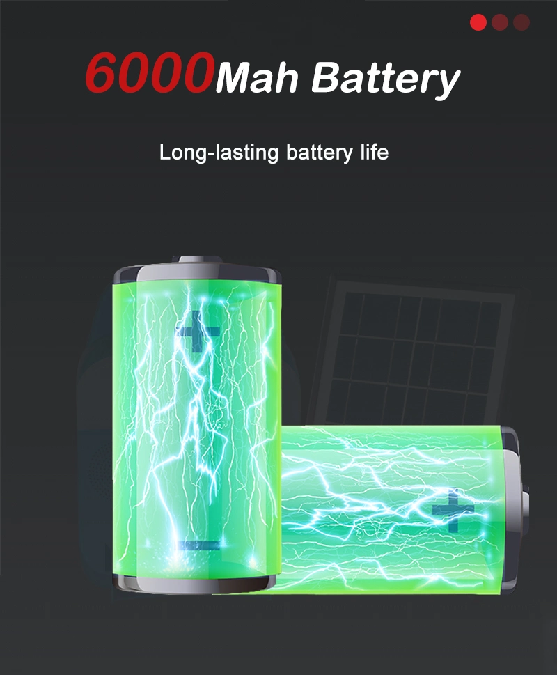 6000Mah осветительная установка 250mm батареи 6V солнечная домашняя с радио Bluetooth MP3