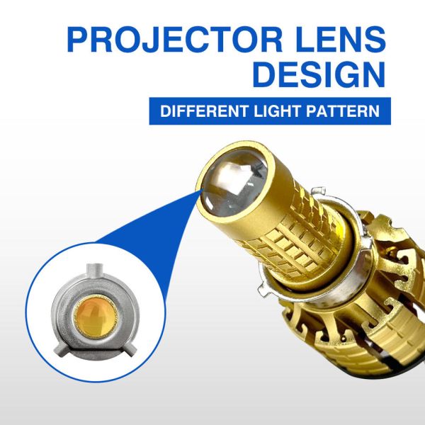 Золотой M1-YY Мотолеты световой линзы супер яркий мотоциклетный фары