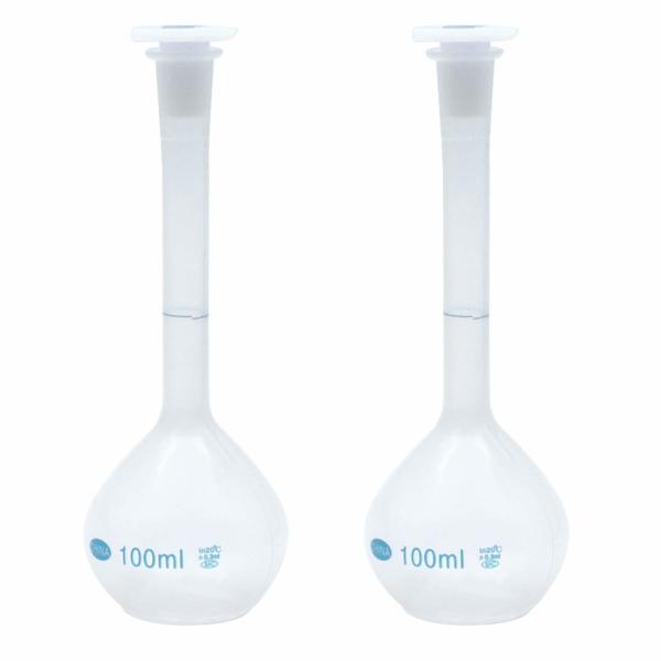 100ml Plastic Lab Volumetric Measuring Flasks with Snap Caps Measuring Flask Heatproof for Laboratory