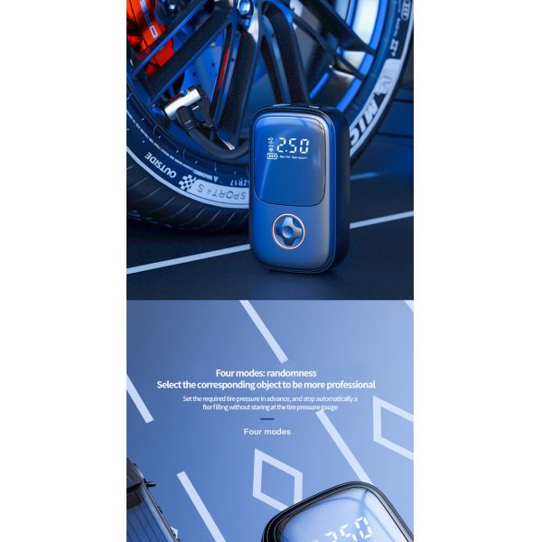 YANTU AM27 Wired 12V Car Tire Inflator with 60W Power and Portable Electric Pump