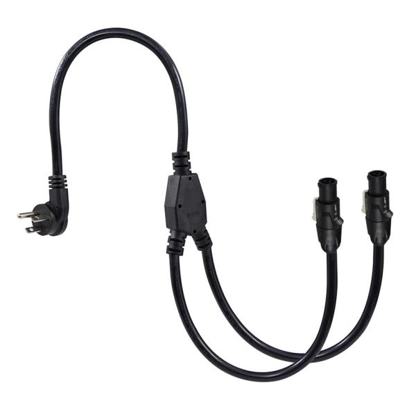 PowerCON Y Splitter Cable NEMA 5-15P à double PowerCON Out 1 homme à 2 femmes pour l'éclairage de scène et l'équipement audio