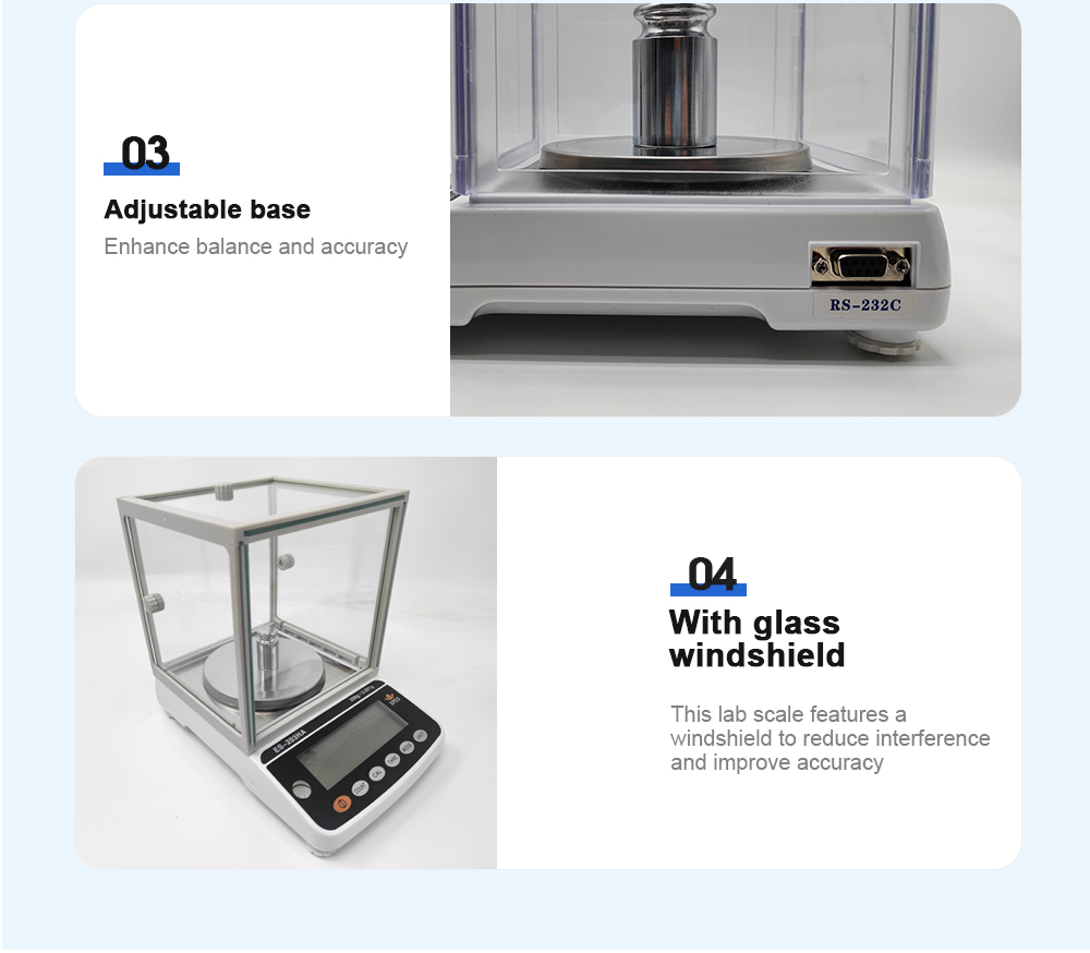 Electronic Balance 100g-1200g Range High Precision 0.01g Resolution Laboratory Balance with Hood Shield for Laboratory Weighing