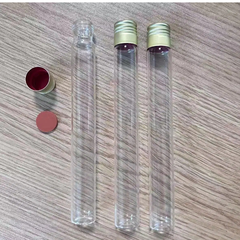 Laboratory 18x145mm Air Tight Leakproof Round Flat Bottom Borosilicate Glass Test Tube with Aluminum Screw Cap