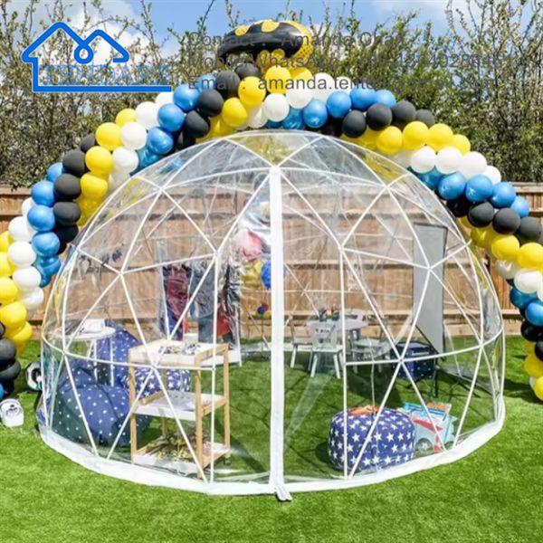 Attractive Aluminium Frame Geodesic Dome Camping Tent For Restaurant Or Hotel