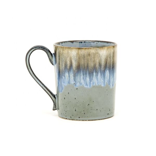 Керамическая 3D голубая коричневая кружка Керамическая кружка для кофе и молока с 3D-реактивной глазурой